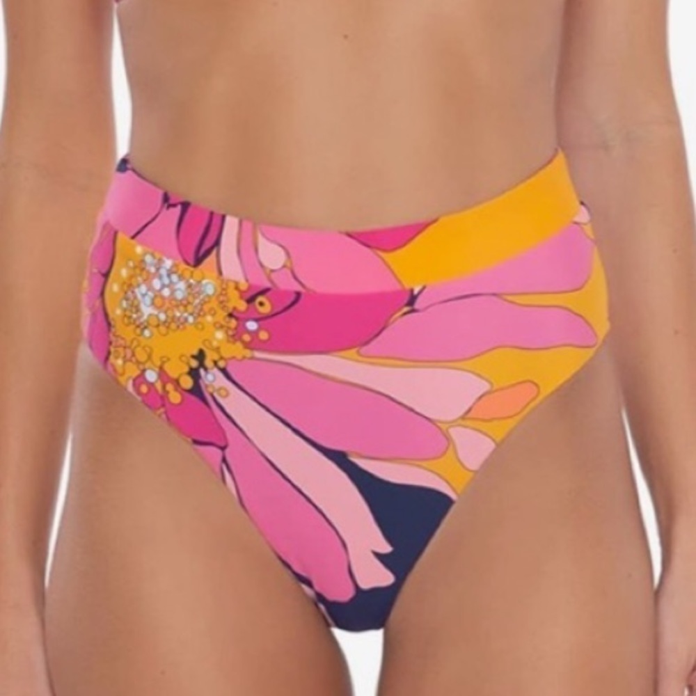 Trina Turk Breeze High Waisted Reversible Bikini Bottoms Size 6 - Picture 8 of 8